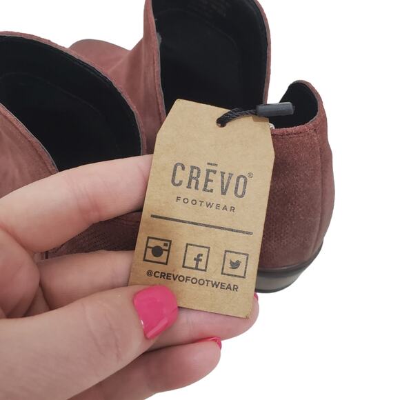 NWT Crevo | Leighton Perforated Suede Leather Distressed Ankle Booties - Picture 10 of 11